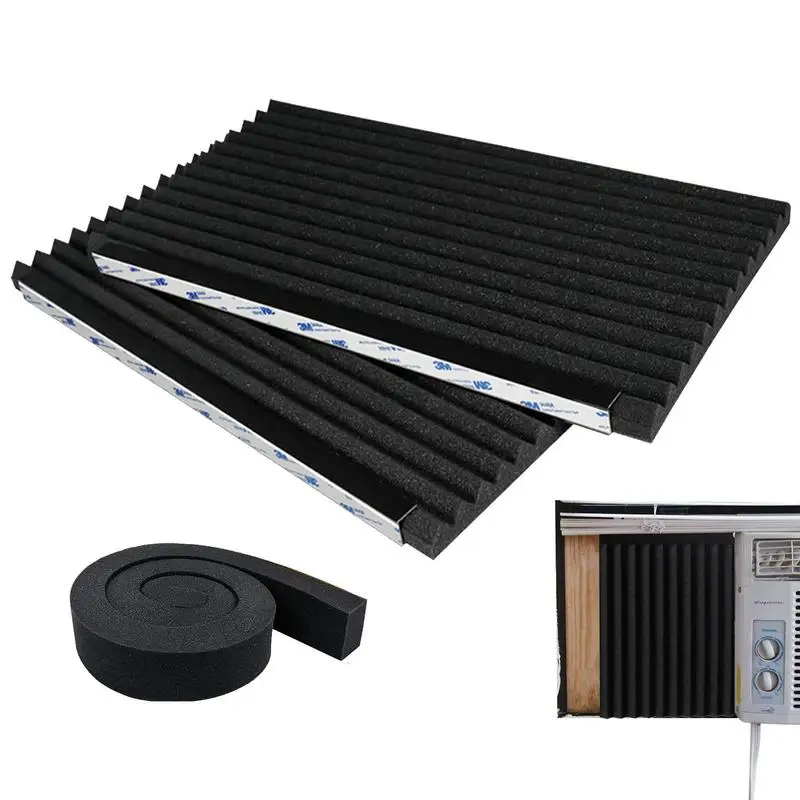 

Window Unit Side Panels Foam AC Side Panel Kit Strong Adhesive No Trace Double-Layer Air Conditioner Window Seal Window AC