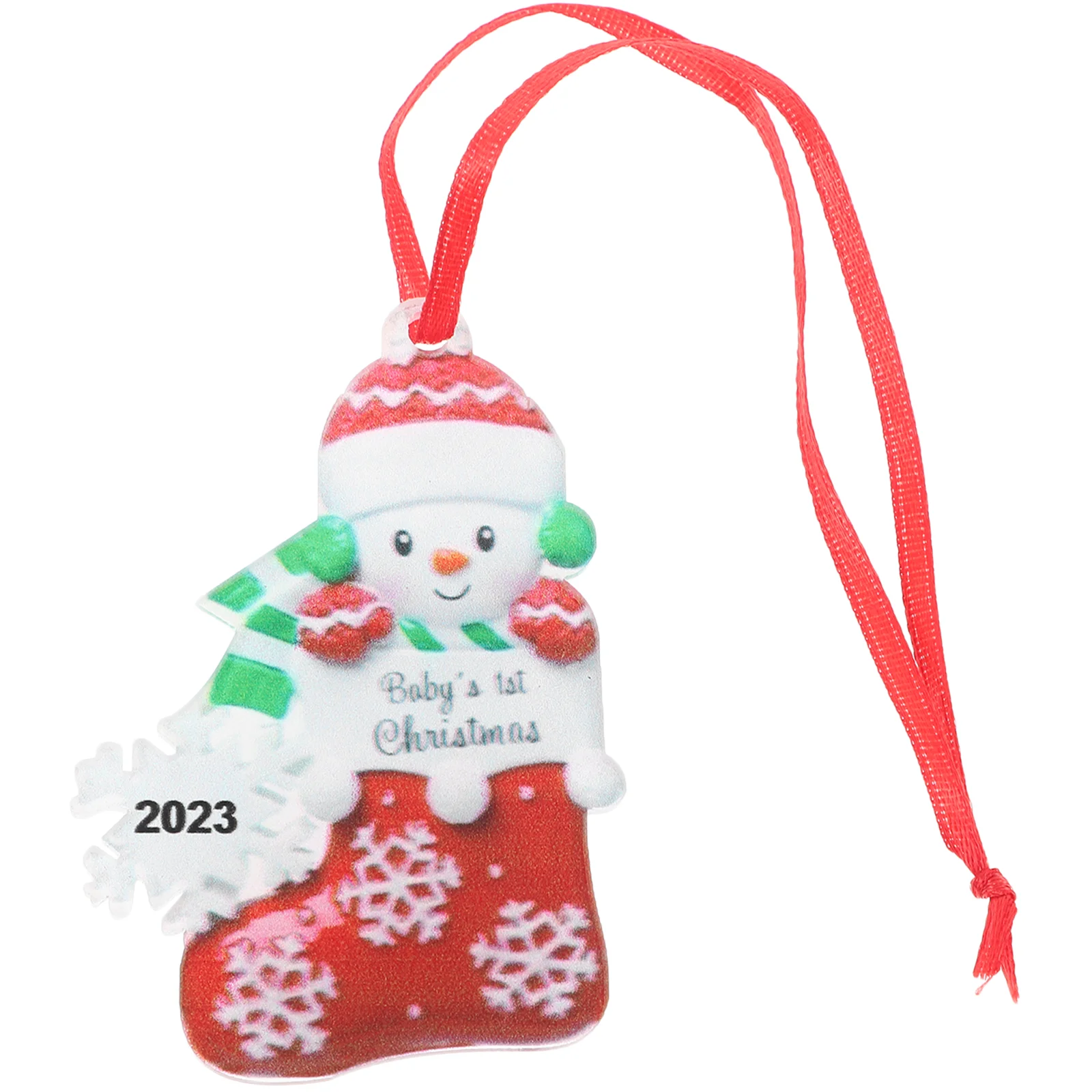 

Декор для рождественской елки, подвесные украшения, рождественские подарки, украшение в виде снеговика, акриловые украшения для малышей