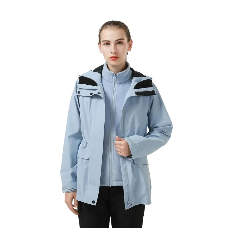 Ветрозащитные водонепроницаемые женские уличные куртки 3 в 1 съемный комплект из