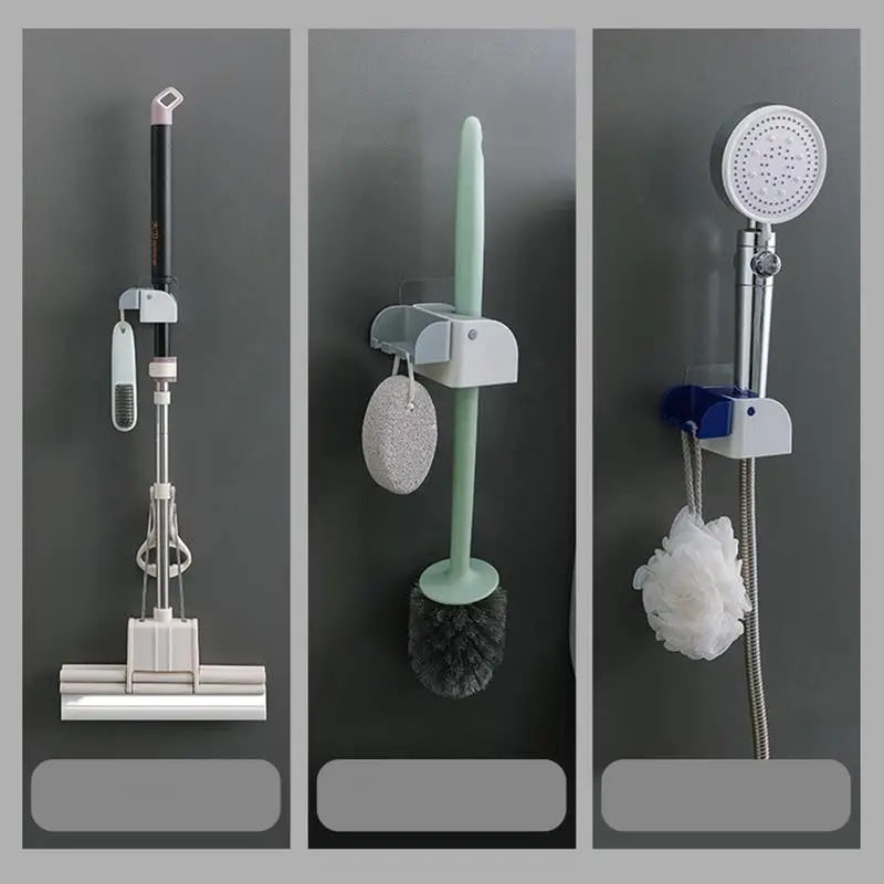 

Высококачественная домашняя вешалка для хранения на клейкой основе, вешалка для хранения швабры, настенное крепление, крючки на присоске для ванной комнаты, аксессуары для ванной комнаты