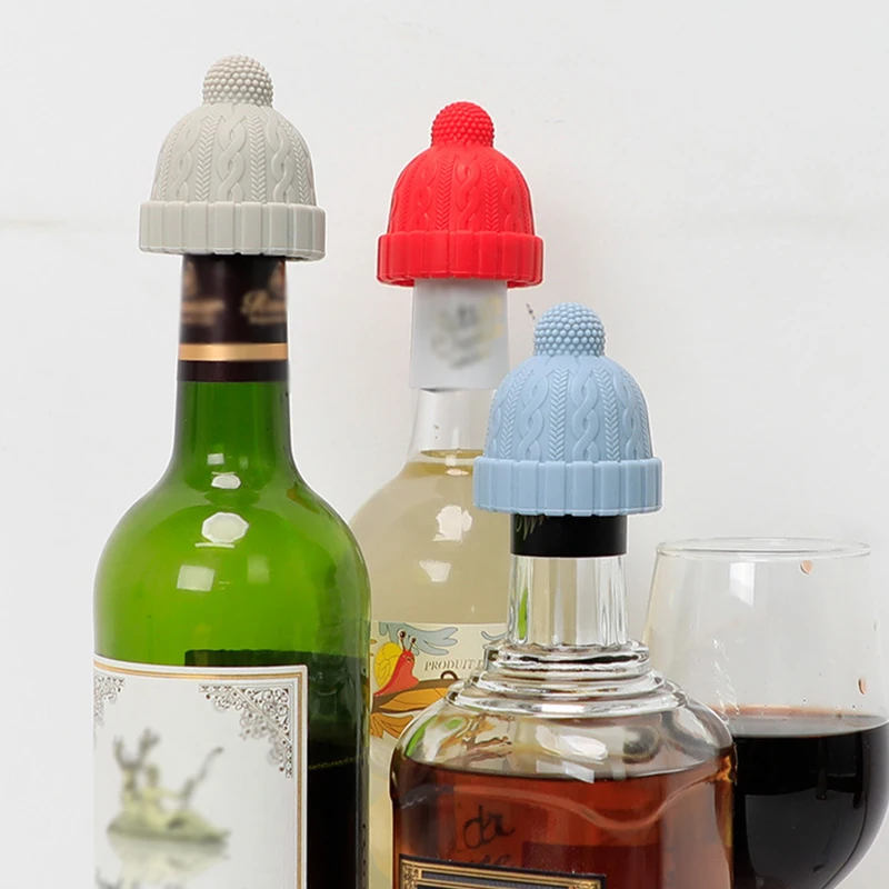

Beanie Cap Decorative Silicone Bottle Stopper Novelty Beverage Wine Keeper Champagne Bottle Stoppers Cork Replacement Gift