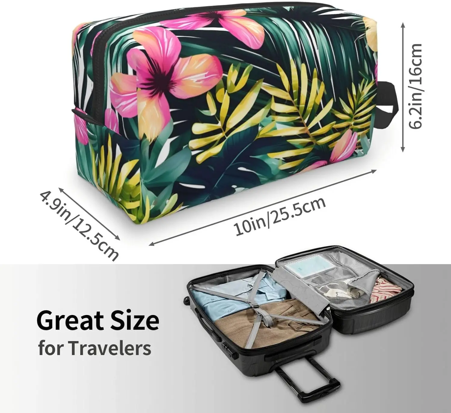 Тропическая летняя Гавайская Цветочная сумка для туалетных принадлежностей с