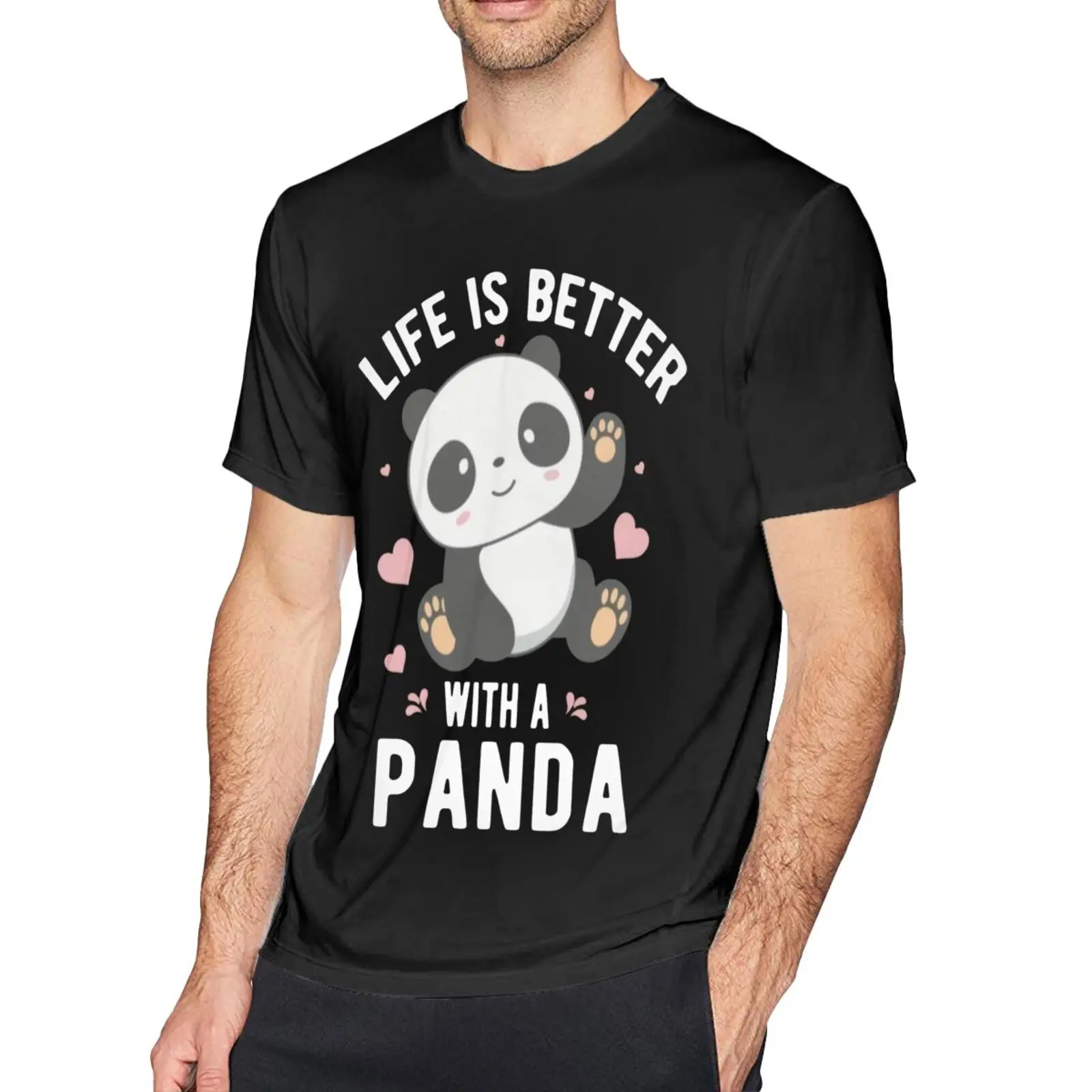 

Футболки Life Is With A Panda 2858 Мужская одежда футболка женская футболка оверсайз Мужская футболка мужские футболки Манга