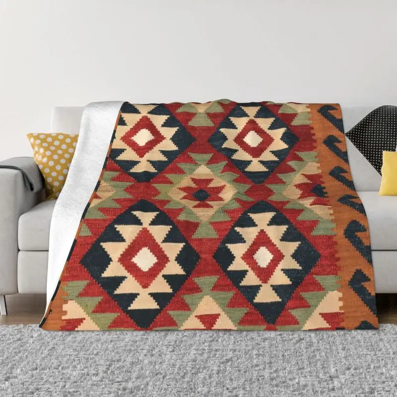 Винтажное турецкое одеяло Kilim s теплое Фланелевое богемное геометрическое