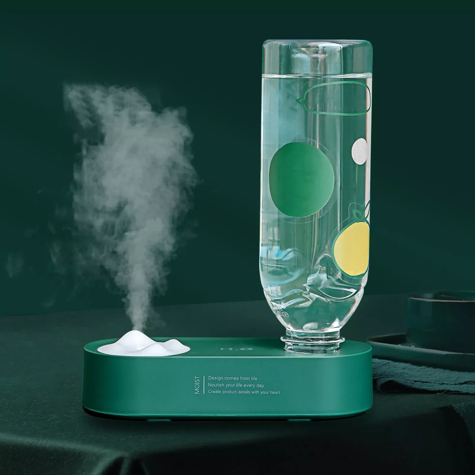 

NEW2023 Portable Water Bottle Humidifier Mini Coolig Mist Humidifier with LED Night Light USB Essential Oil Diffuser Air Humidif