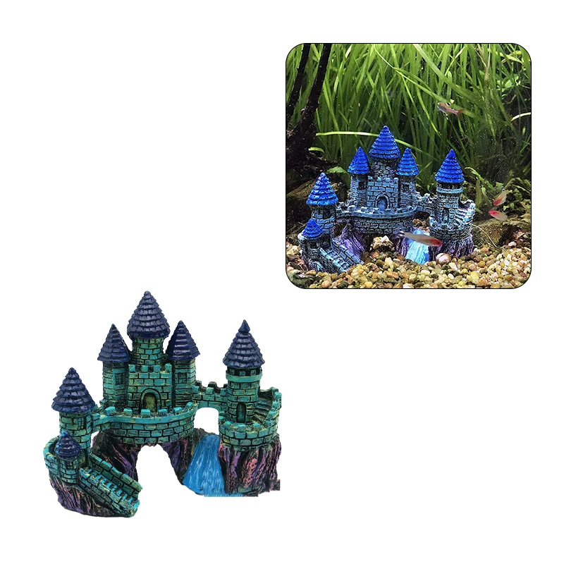 

Artificial World of Tanks Stone-island Resin Castle Aquarium Landscape Ornament Aquarium Decorations For The Fish Tank Statue