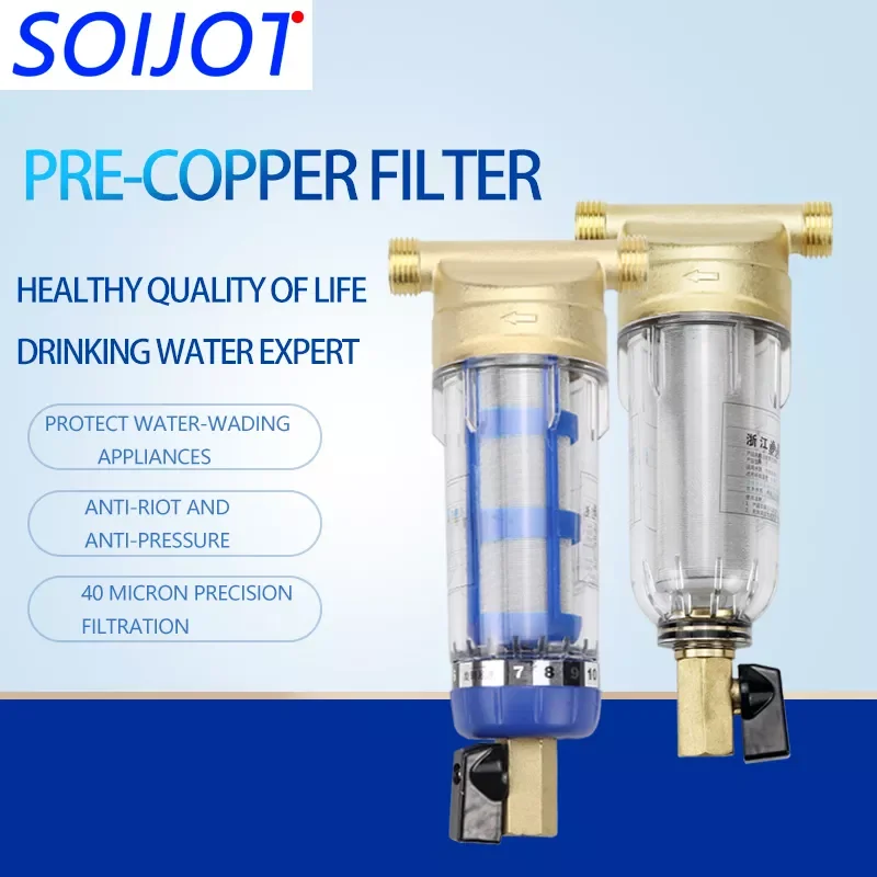 

Water Filters Front Purifier Copper Lead Pre-filter Backwash Remove Rust Contaminant Sediment Pipe Stainless Steel Central