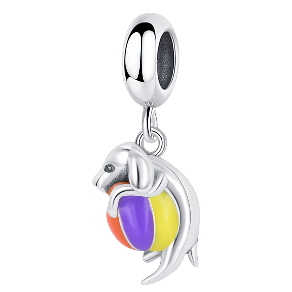 

PANQDIY Wholesale Volleyball Puppy Diy Necklace Pendant 925 Sterling Silver Amulet Charm Bracelet For Women Jewelry Making