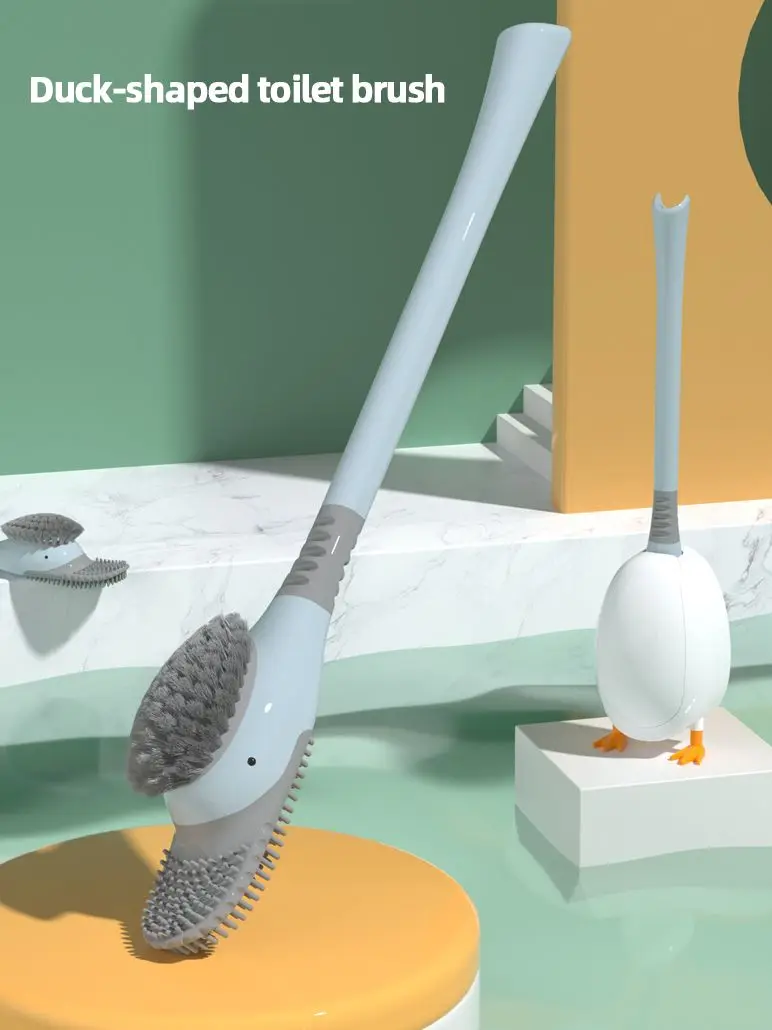 

Набор силиконовых щеток в форме утки для ванной комнаты, щетка для очистки туалета, настенные аксессуары для туалета, ванной комнаты