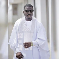 hd men african outfit traditional agbada boubou white shirt pants set embroidery dashiki clothing 2022 eid mubarak ramadan