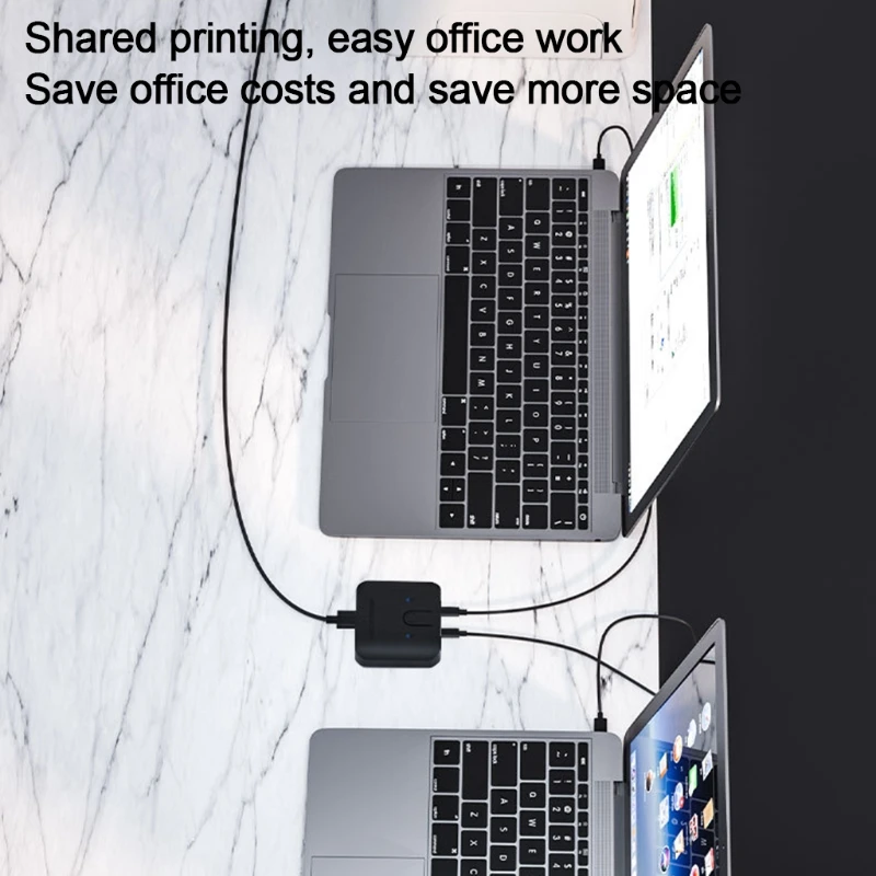 

M2EC USB Manual Print Sharing Switcher Two Computers Share 1 USB Switch Selector for Keyboard Mouse USB Flash Drive Printer