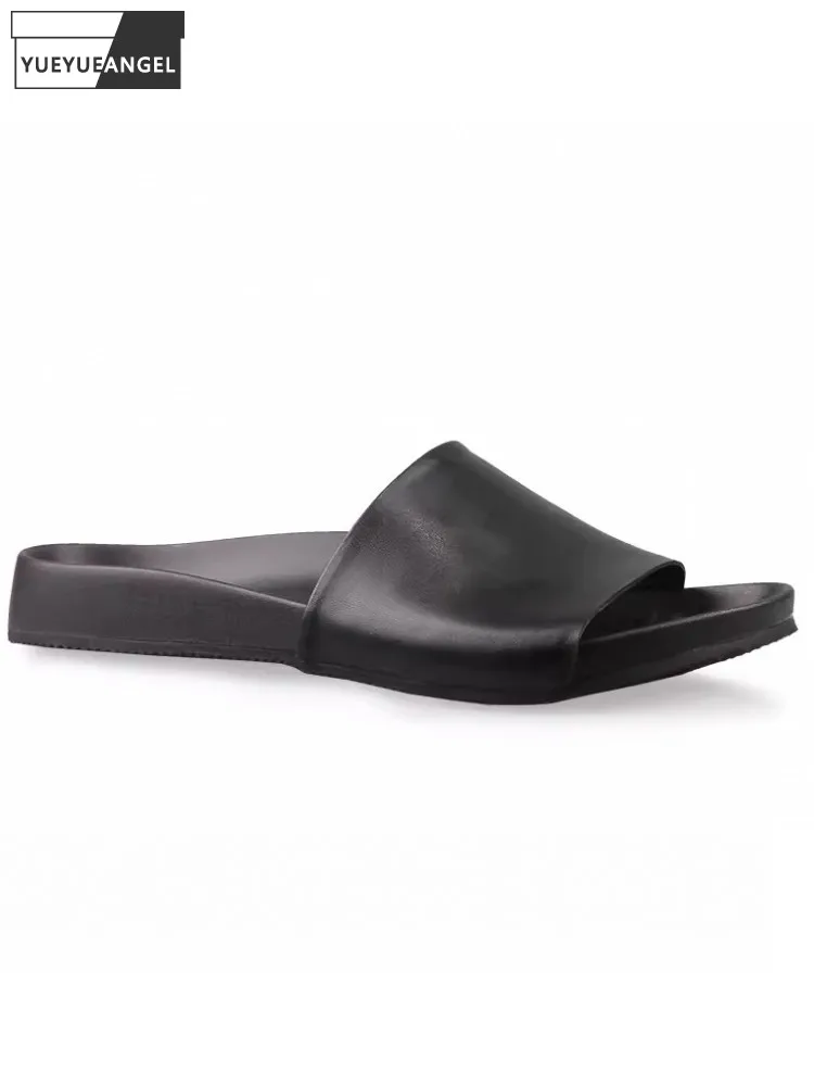 Шлепанцы мужские летние из натуральной воловьей кожи повседневные сланцы