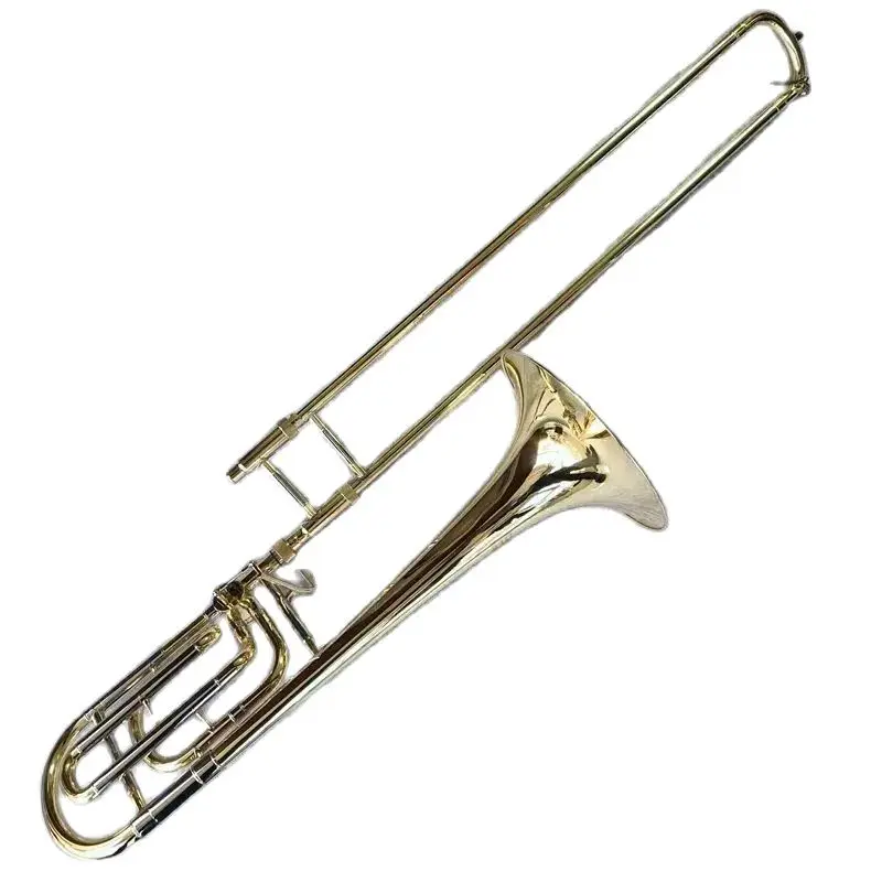 

Professional Bach Bb-F# Tune Tenor Trombone Gold Lacquer New Bb Trombone Musical Instrument Free Shipping
