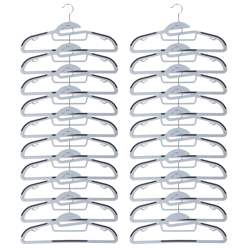 

20Pcs High-Quality Plastic Suit Hanger S-Shaped Opening Non-Slip Durable 360º Rotating Hook Multifunctional Hanger