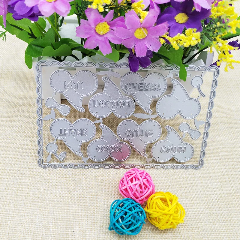 Новинка 2022 прямоугольные металлические Вырубные штампы в форме вишни для