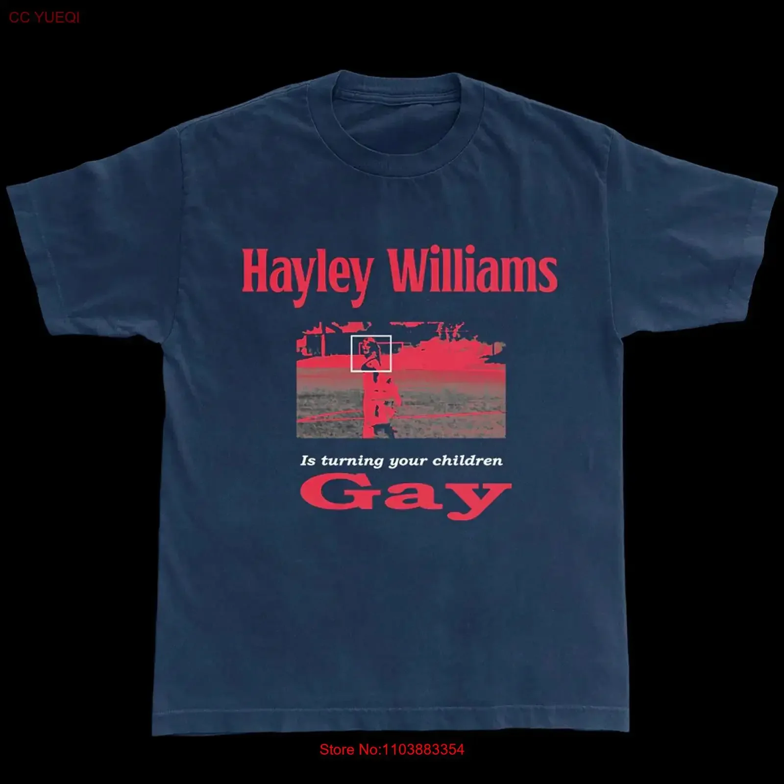 Фото Футболка из хлопка с принтом Hayley Williams Turning Your Children Gay, все размеры S222, винтажная, с эффектом потертости, дышащая, мягкая, эластичная, повседневная №1