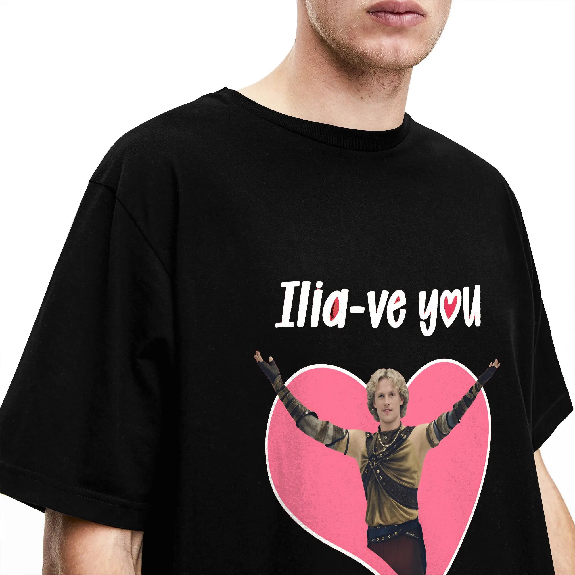 Фото Футболка Ilia Malinin I Love You, пляжные модные футболки, мужские хлопковые футболки с круглым вырезом, топы оверсайз, уличная одежда с короткими рукавами №3