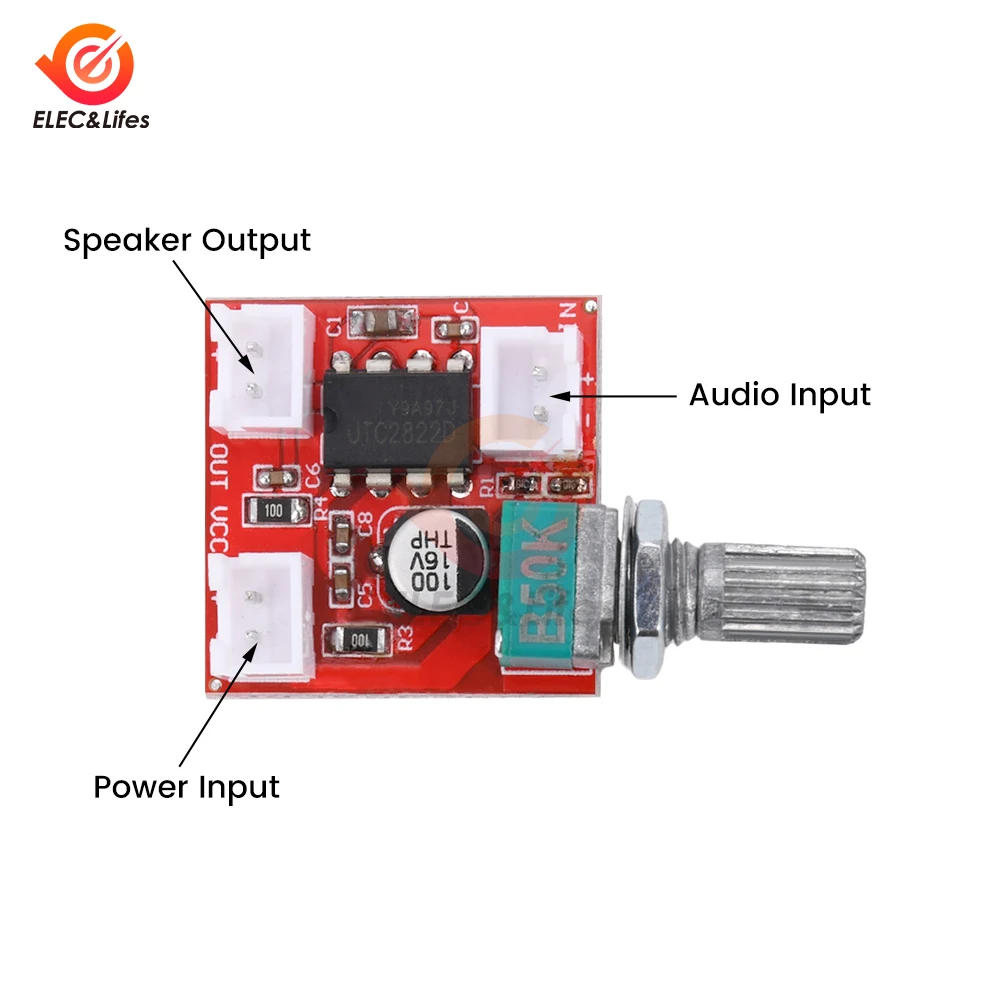 Плата моно-усилителя BTL 1 8-12 В постоянного тока UTC2822 мини-усилитель для наушников
