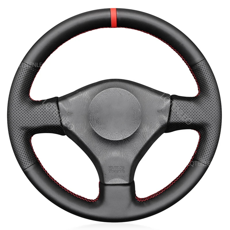 Фото Черный кожаный красный фонарь для Nissan 200SX S15 2001-2002 Silvia 1999-2000 Skyline R34 GTR чехол рулевого колеса автомобиля 1998-2002 №1