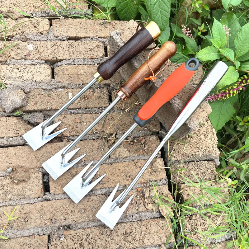 NEW Stainless Steel Garden Weeders Grass Rooting Loose Soil Hand Weeding Removal Puller Gardening Tools Multifunctional Weeder