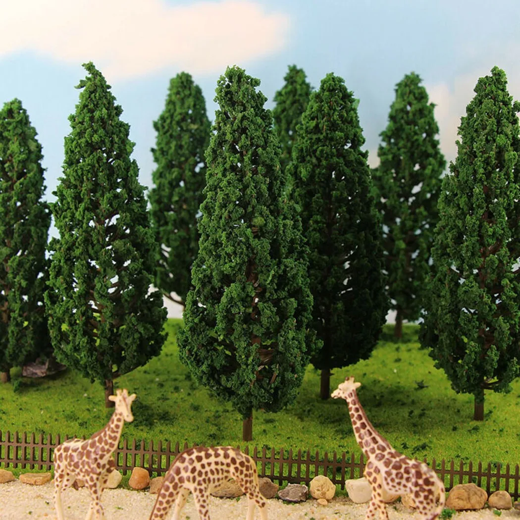 

Green Complete Trees Layout 10pcs Accessories Decor For Scale Gift Pine Plastic Railway SL-16059 Trees Durable