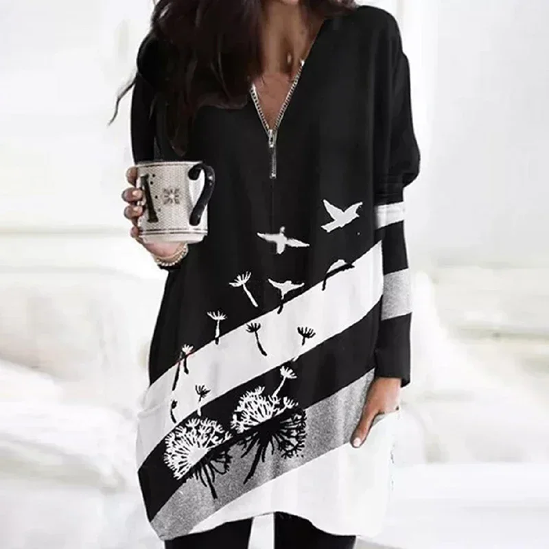 Элегантная женская футболка с абстрактным принтом лица Осенний Женский пуловер