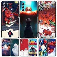 big hero 6 baymax phone case for oppo a5 a9 a12 a16 a16s a52 a53s a53 a54s a55 a72 a73 a74 a76 a94 2018 2020 4g black luxury