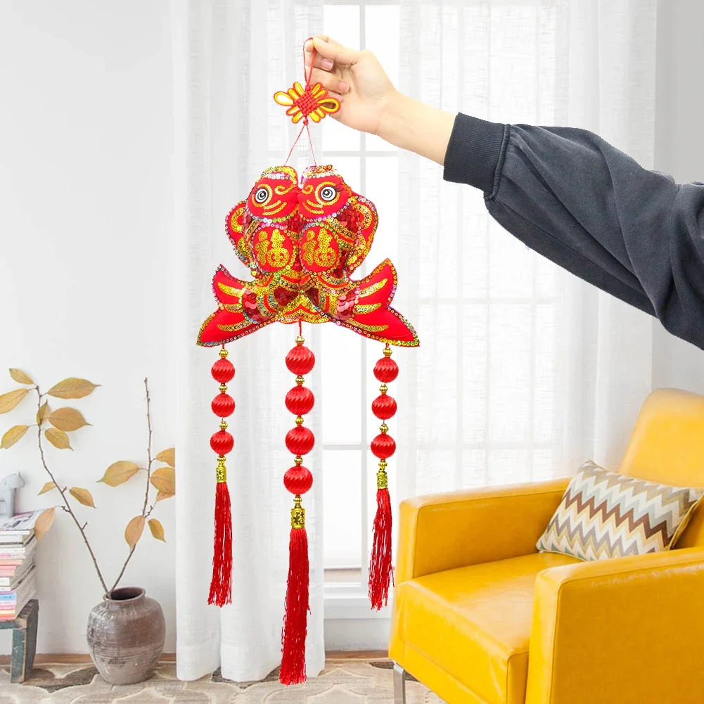 

Светящаяся веревка с рыбами, праздничное украшение на весну, подарок, подвеска с узелком в китайском стиле «сделай сам» на стену