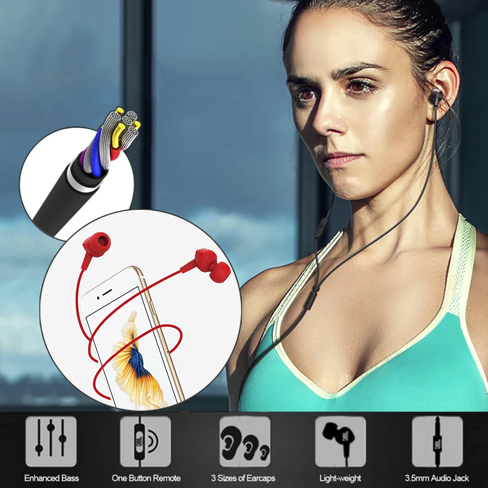 C100Si Проводные Наушники С Микрофоном Стерео Глубокие Басы Музыка 3