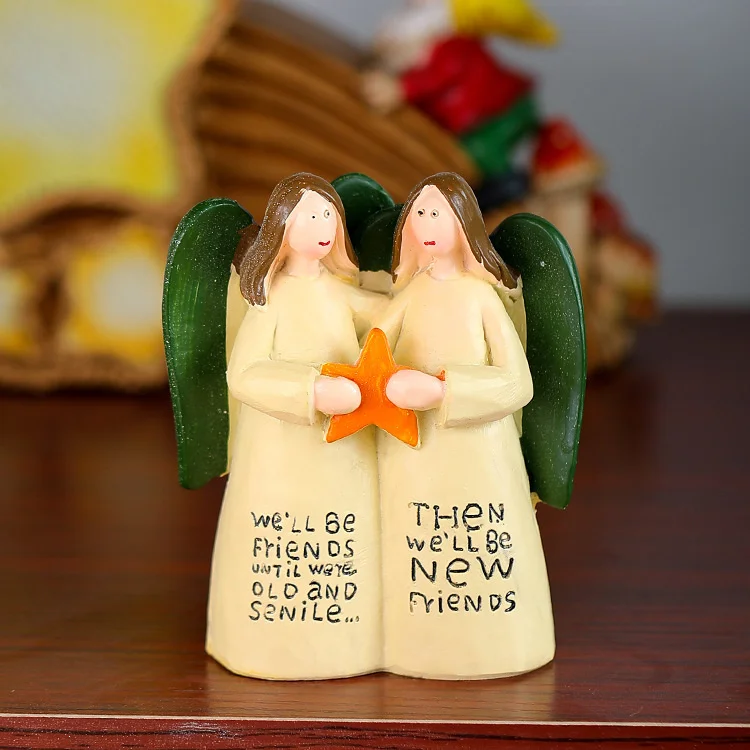 Friend Angel Figurine Christmas Good Desktop Ornaments Hand-Painted Figure Tabletop Home Decoration Gift | Дом и сад