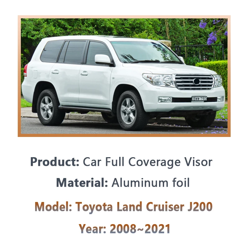 Фото Автомобильный козырек для Toyota Land Cruiser J200 LC200 FJ200 2008 ~ 2021 солнцезащитные чехлы с защитой от УФ-лучей, автоаксессуары 2012 2015 2018 2020 №2