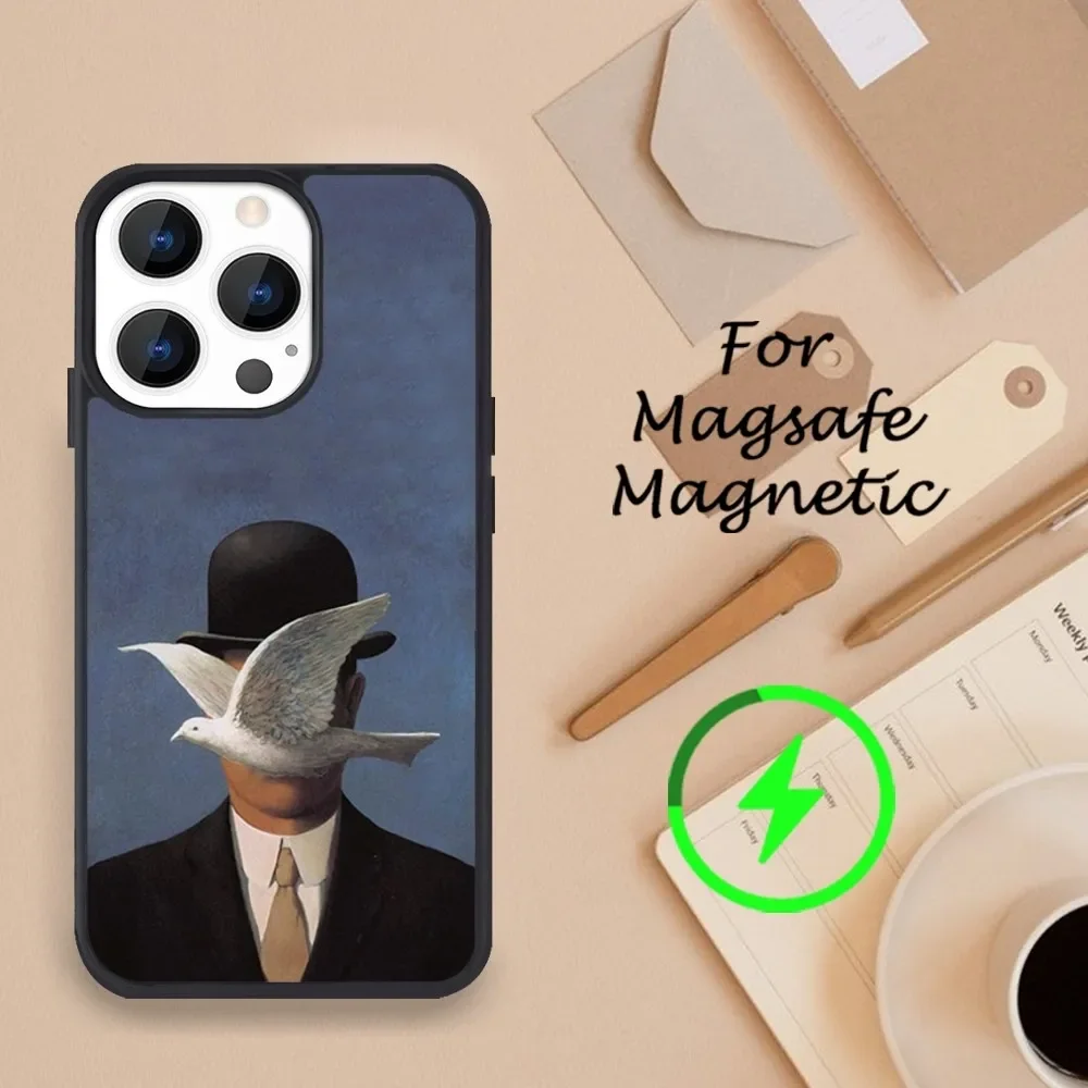 Магнитный чехол R-Rene Magritte для iPhone 11 12 13 14 15 Pro Max Plus Mini X Magsafe