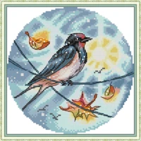 swallow bird embroidery stamped cross stitch patterns kits printed canvas 11ct 14ct needlework cross stitch
