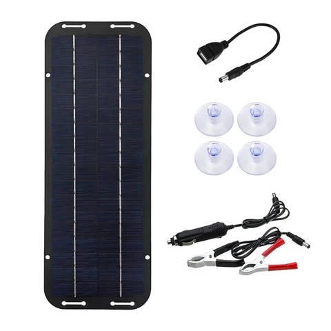 10 Вт 12 В Комплект солнечной панели водонепроницаемое уличное зарядное устройство для аккумулятора для кемпинга Солнечная пластина с USB Автомобильное зарядное устройство для автомобиля RV части караванов