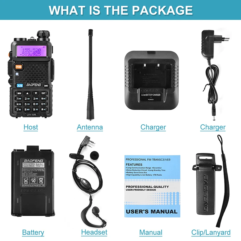 1/2PCS Lot BaoFeng UV-5R 10KM Walkie Talkie Professional Ham Radio Transceiver Dual Band VHF UHF 400-520MHZ UV 5R Two Way Radios