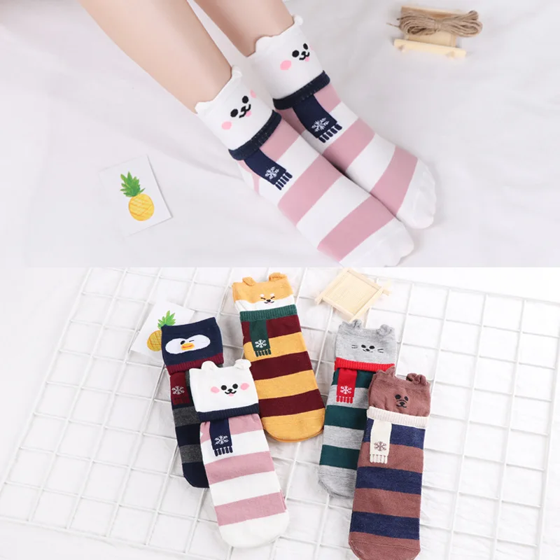 

Animal Patterned Short Socks Women Shiba Inu Cartoon Ankle Socks Female Cute KawaiiI Funny Socks Cotton Hosiery Christmas