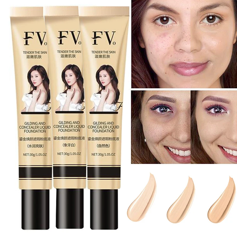 

Coverage Oil-control Face Coverage Concealer Cream Liquid Foundation Skin-Nourishing Oil Control Long-lasting Waterproof