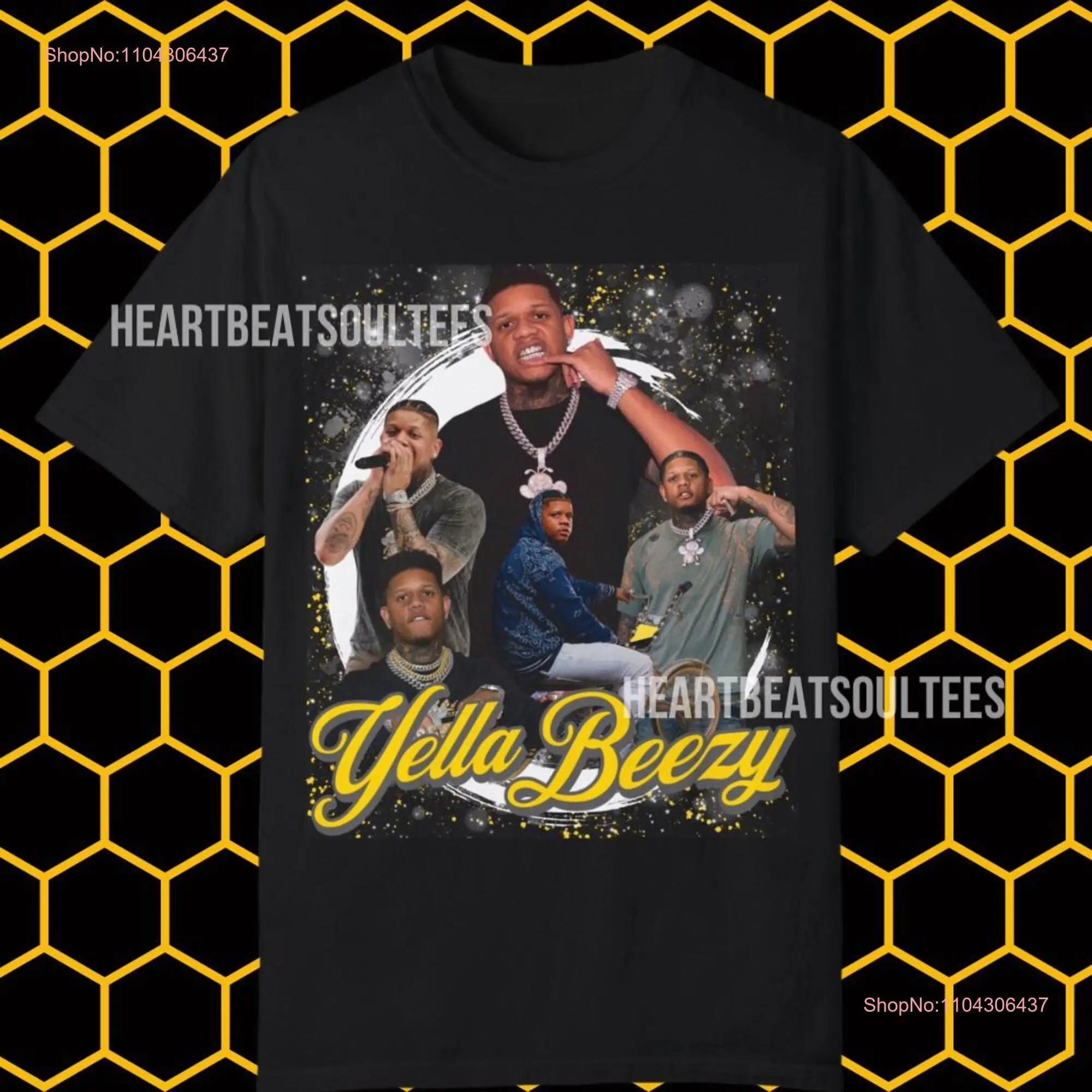 Футболка Yella Beezy Vintage Tour Merch окрашенная одежда с длинными или короткими рукавами