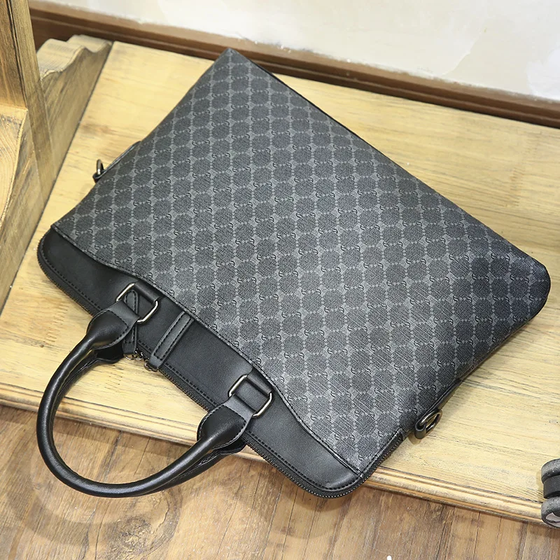 Business Style Plaid Crossbody Bag for Men
