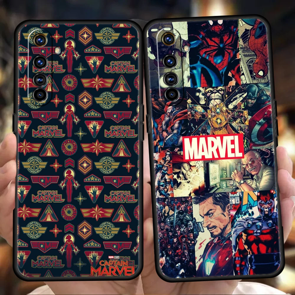 

Marvel Phone Case for Realme 8 9 Pro Plus 8i 9i 6 7 GT2 C21 C25 C3 C11 Pro 5G Luxury Shockproof Silicone Shell Fundas Coque Bag