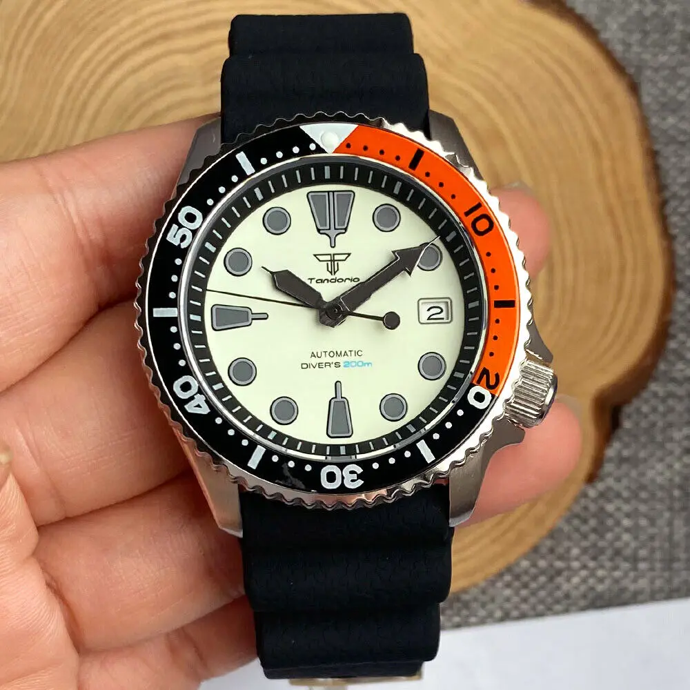 SKX 20ATM дайвер бежевое сапфировое стекло мужские наручные часы с автоматическим