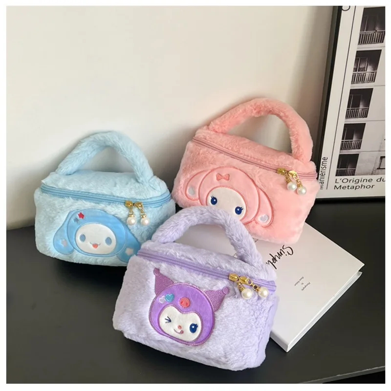 

Sanrio, Hello Kitty плюшевые сумки Kawaii Kuromi My Melody симпатичная мультяшная Аниме Сумка Cinnamoroll для девочек косметика для хранения сумки-тоут