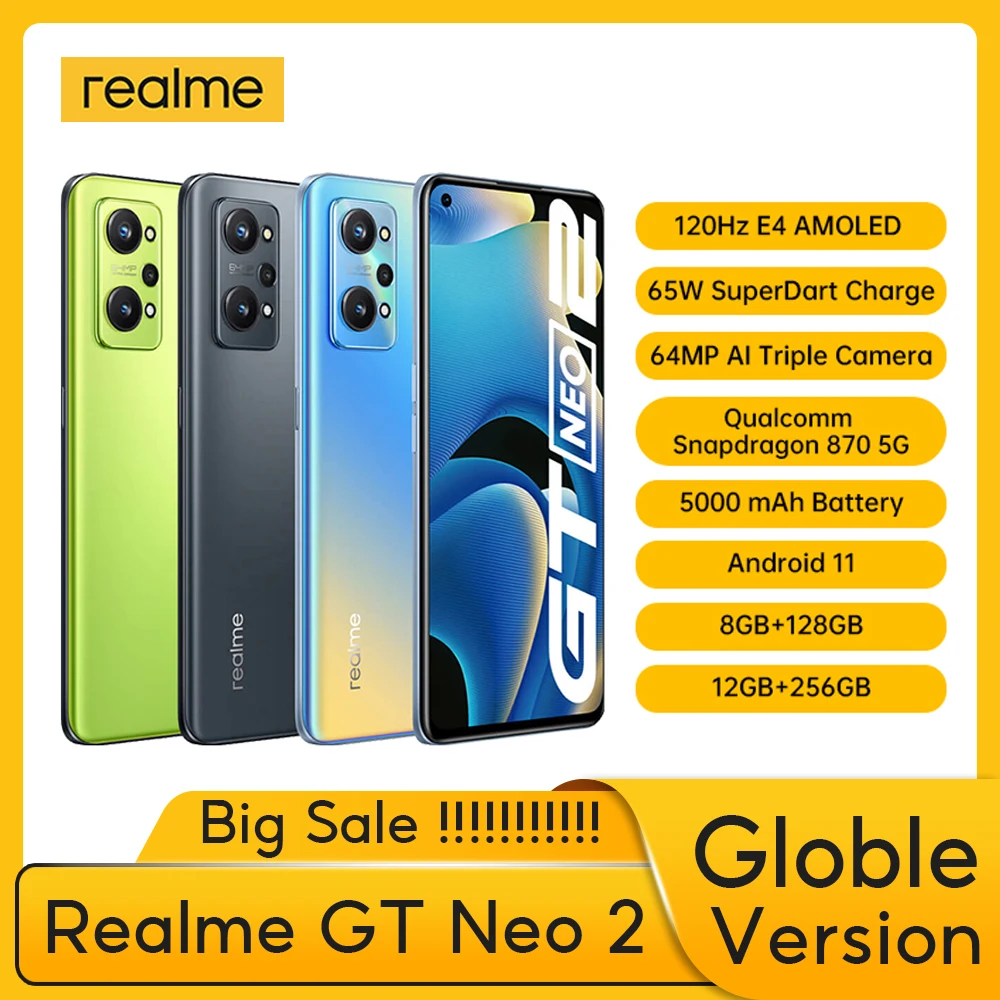 Смартфон realme GT Neo 2 128 дюйма 8 + 256 ГБ 12 870 | Мобильные телефоны и аксессуары
