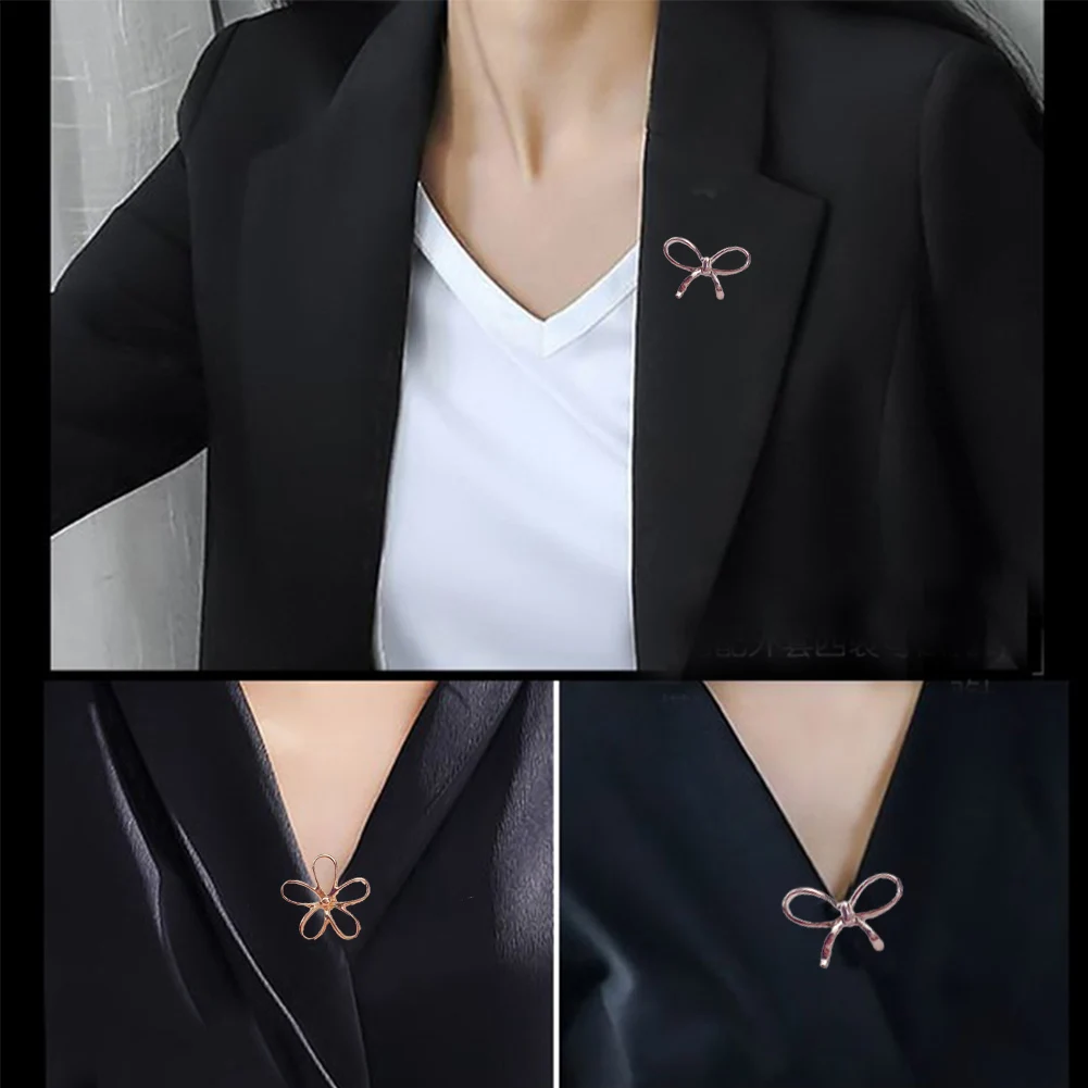 

Women's Anti Slip Buckle Neckline Pin For Girls Fashion Jewelry Butterfly Heart Flower Brooch Fixed Clothes Pins Denim Badge