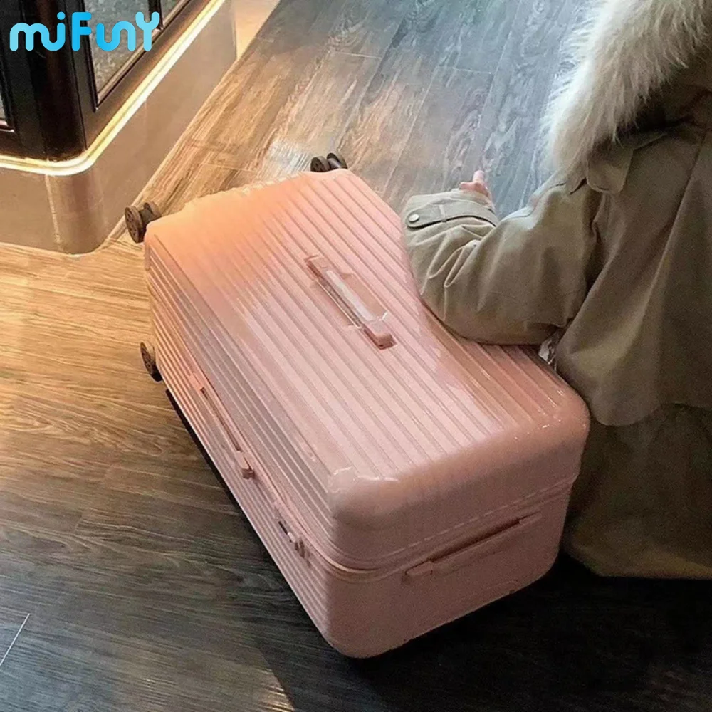 MIFUNY Carry on Luggage with Wheels Trolley Case 40'' Super Large Capacity Luggage Net Celebrity Frosted Suitcase Soft Luggage