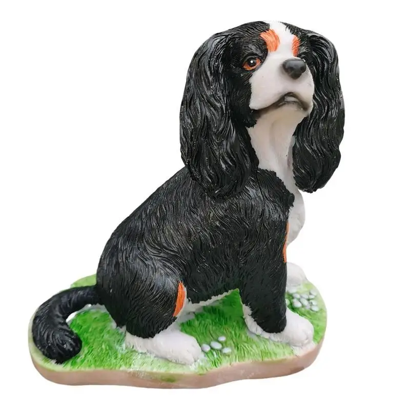 

Очаровательная статуя Карла короля Карла из смолы, скульптура Чарльза спаниеля, собака-терьер, миниатюрная статуя щенка