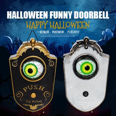 

Halloween Eyeball Bell Decor One eyed Doorbell Decoration Horror Props Glowing Hanging Piece Whole Door Hanging Plastic Doorbell