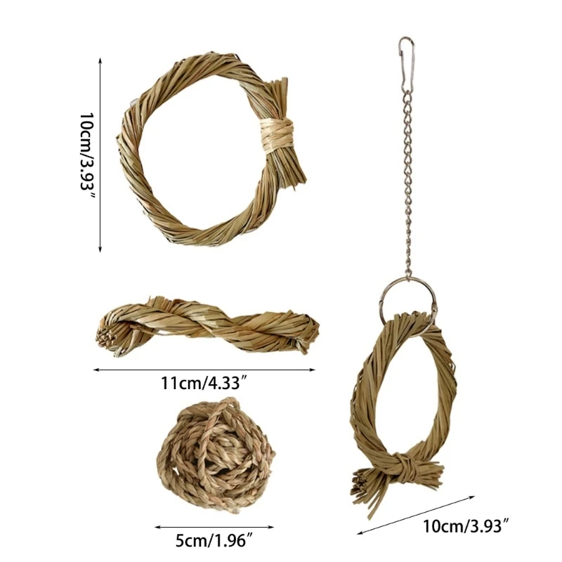 Кролик жевательная игрушка для зубов ручная работа шарик из травяных палочек