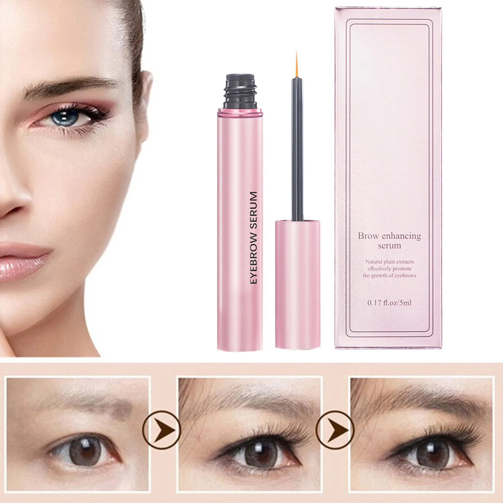 

5 ml Natural Eyelash Growth Serum Eyelash Growth EnhancerBrow Enhancer Serum for Full Bold Brow Cruelty Free for Brow Lash