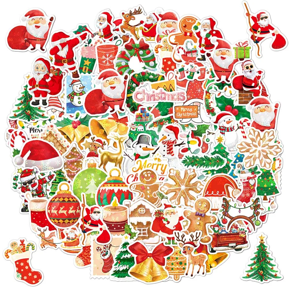 

50pcs Merry Christmas Decoration for Home 2024 Wall Sticker Ornaments Garland New Year Festoon Christmas Decoration 2023 Noel